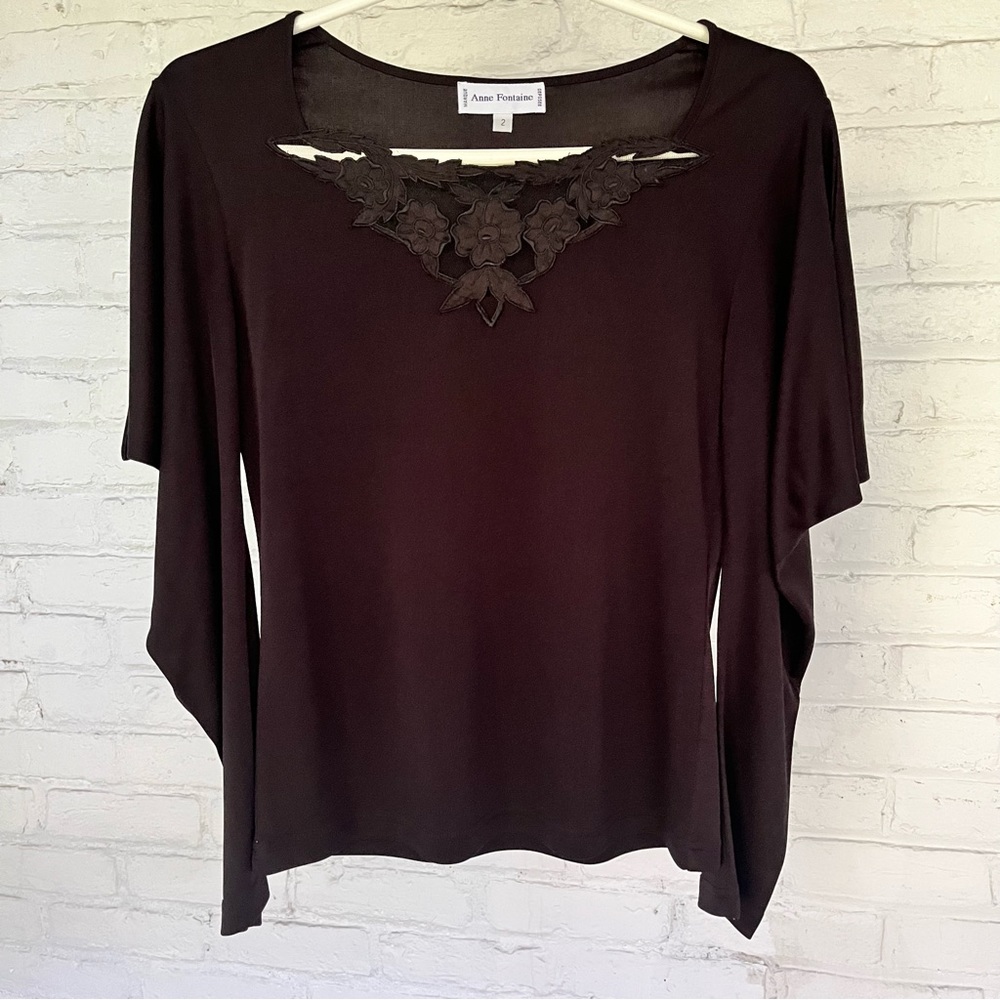 ANNE FONTAINE 100% Silk Long Sleeved Top